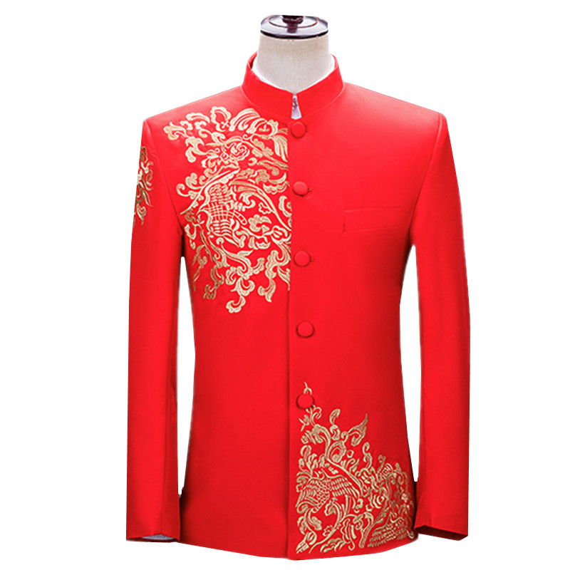 Men'S Vintage Formal Wear - Yeni Erkekler İşlemeli Takım Elbise Ceketi