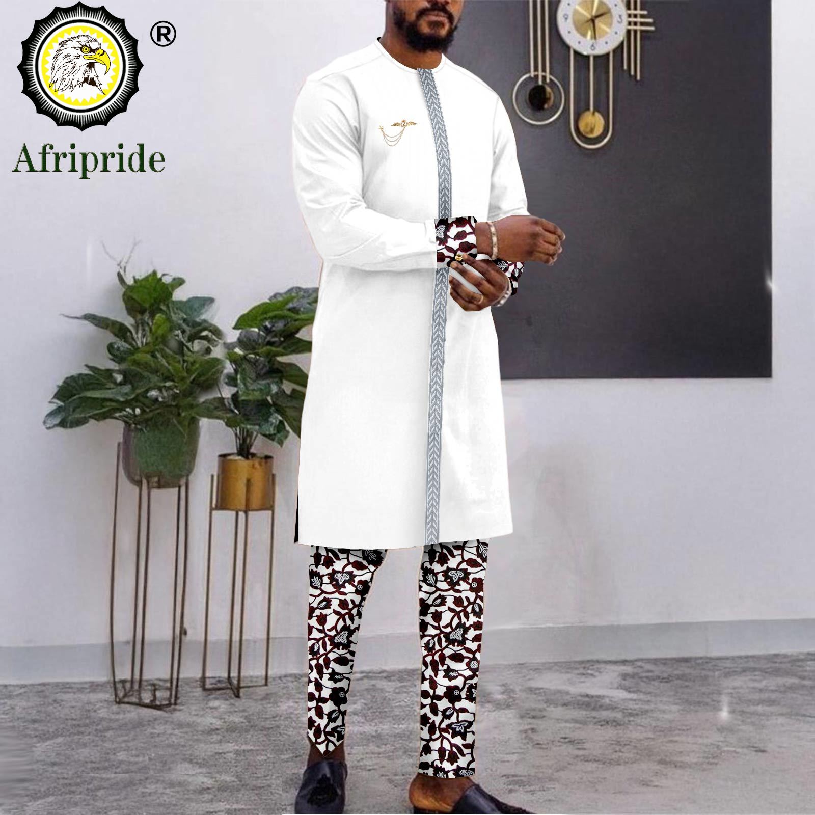 Men Formal Wear Clothes - Erkekler için Afrika Giysileri Broş Nakış