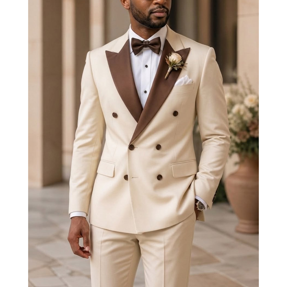 Men'S Formal Wear In Wedding - Erkekler Kruvaze Smokin Takım Elbise Moda