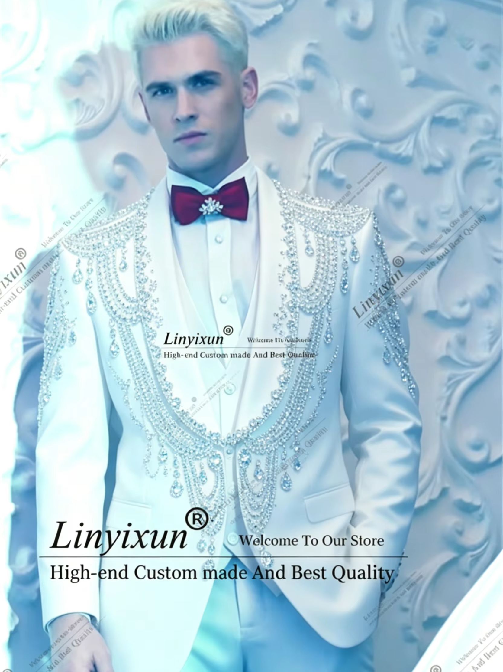 Zarif Kristal İşlemeli Özel Sm - Men'S Formal Wear Jewelry incelemesi ve fiyatı