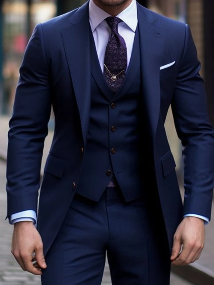 Lacivert 3 Parça Rahat Erkek T - Men'S Formal Wear In Wedding incelemesi ve fiyatı