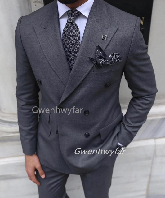 Gwenhwyar Grey Double Breasted - Men Formal Wear Clothes incelemesi ve fiyatı