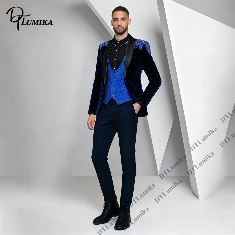 Peagent Erkekler 3 Parça Kadif - Men'S Formal Wear In Wedding incelemesi ve fiyatı